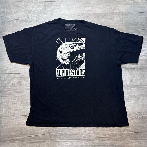 Alpinestars Spoker T-Shirt Black  Size 2XL Men's Short Sleeve Graphic Tee - Picture 1 of 8